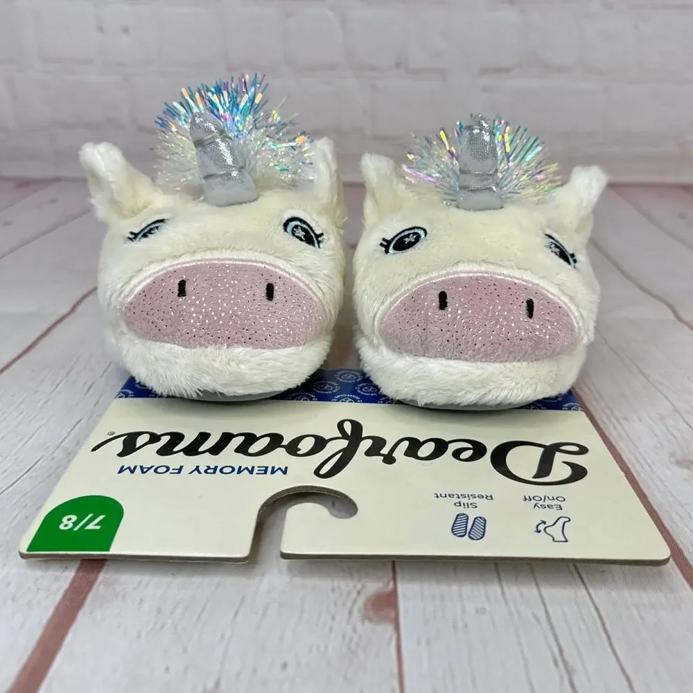 NWT Dearfoams Emery Critter Closed Back Slippers Toddlers Size 7/8‎